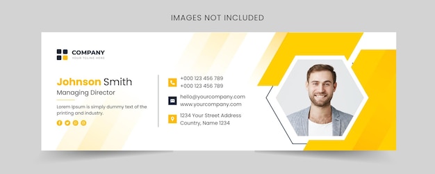 Email signature template or email footer and personal social media cover