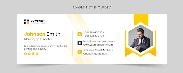 Email signature template or email footer and personal social media cover