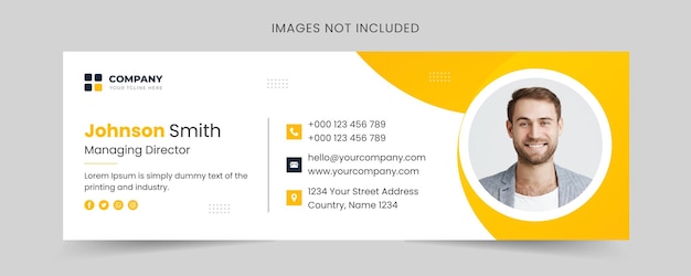 Email signature template or email footer and personal social media cover