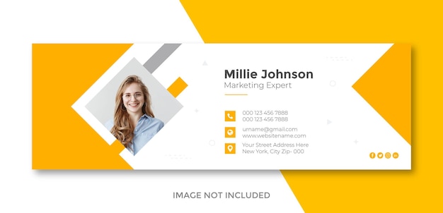 Email signature template or email footer and personal social media Facebook cover design Free vector