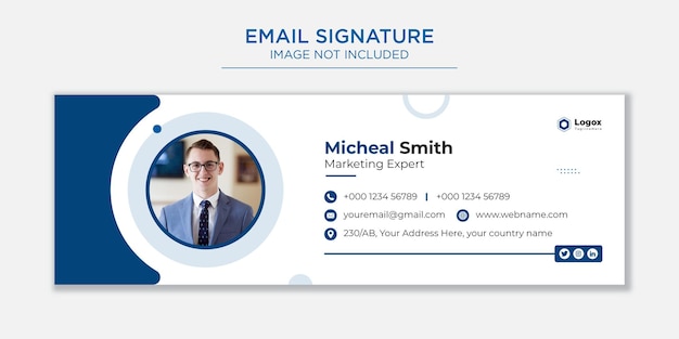 Email signature template or email footer and social cover Premium vector