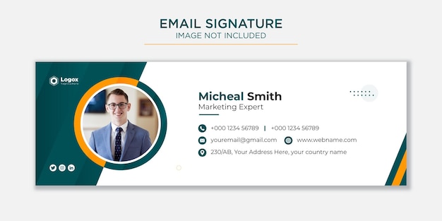 Email signature template or email footer and social cover Premium vector