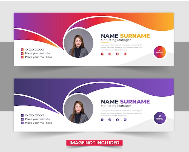 Email signature template or email footer and social cover template