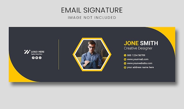 Email signature template or email footer and social cover