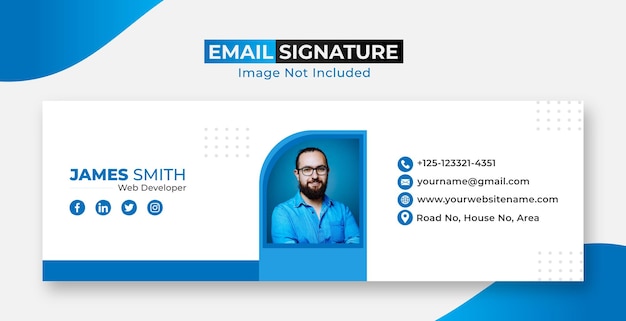 Email signature template or email footer and social cover