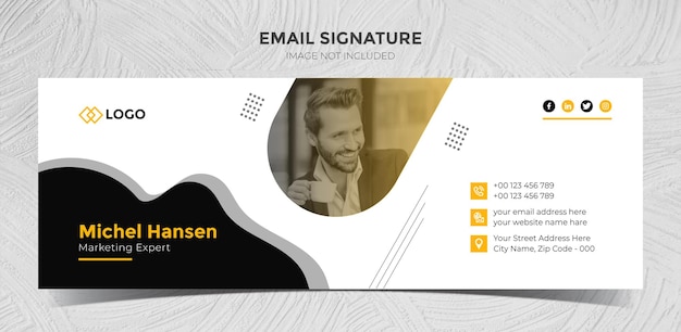 Email signature template or email footer and social media cover design