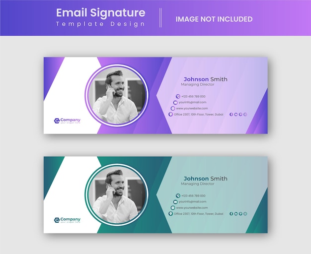 Email signature template or email footer template design