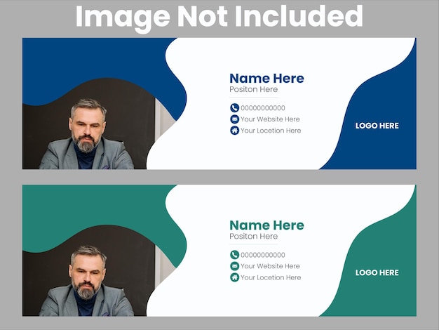 Vector email signature template or email footer