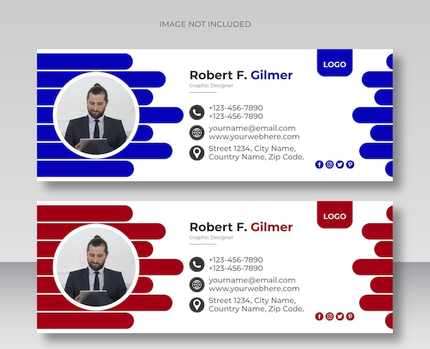 email signature template html signature email footer social cover design