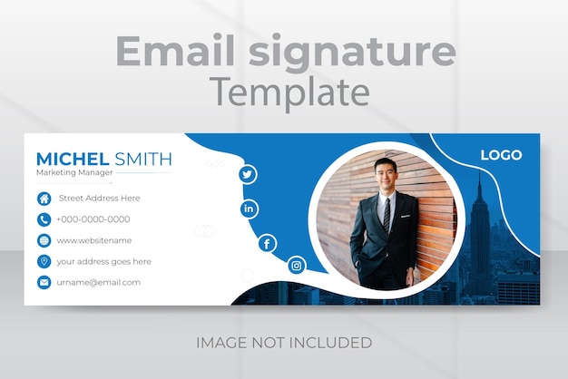 Email signature template or minimalist personal social media cover design