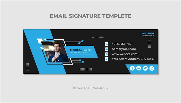 Email signature template or personal social media cover template and email footer design