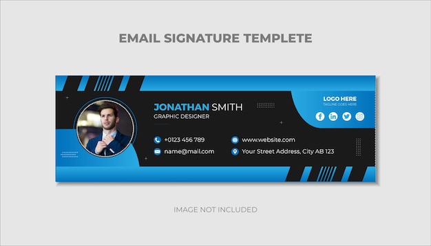 Email signature template or personal social media cover template and email footer design