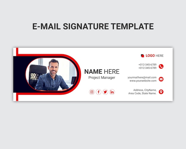 Email signature template and social cover design