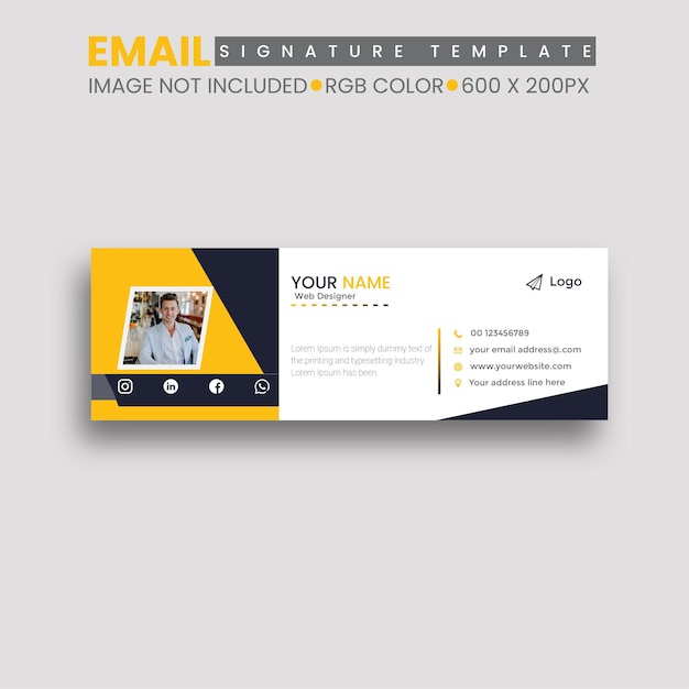 Email signature template and social media cover design premium vector