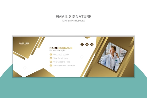 Vector email signature template with social media design template