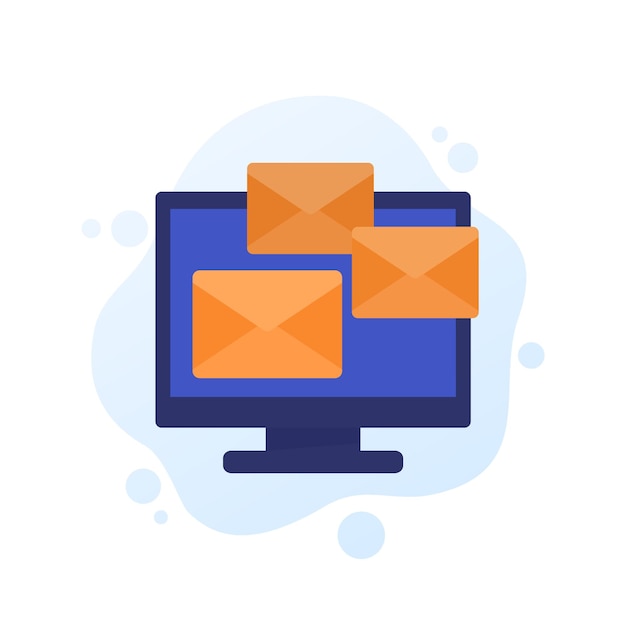 Emails on screen vector icon