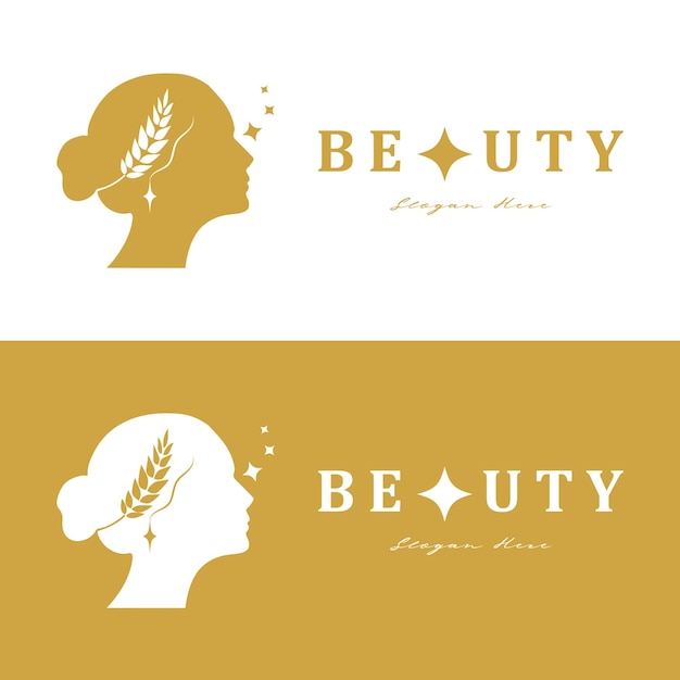 emblem for beauty studio and cosmetics, female silhouette