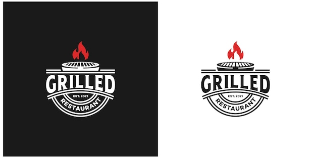 Emblem grilled restaurant vintage style