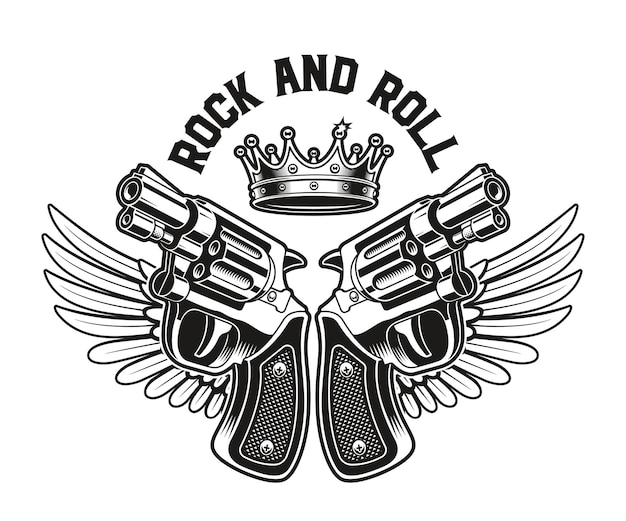 emblem of guns with wings