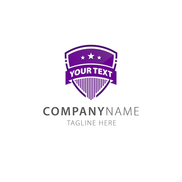 Emblem shield purple logo vector