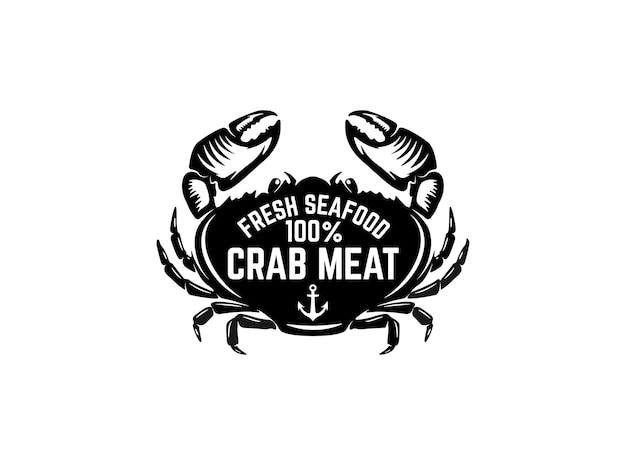 Vector emblem template with crab illustration