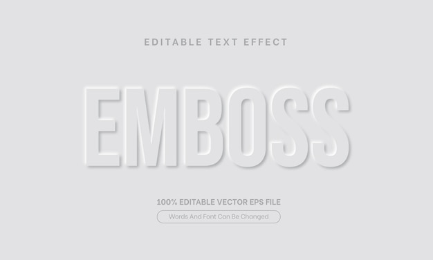 Emboss white text effect style editable embossed text effect