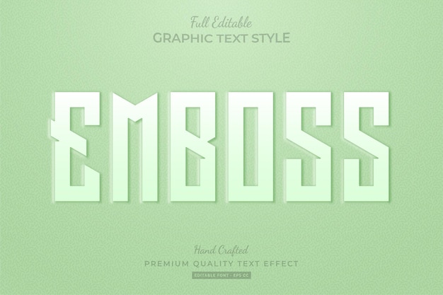 Embossed Green Editable Text Effect Font Style