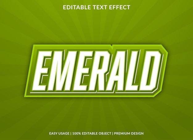 emerald editable text effect template use for business logo and brand