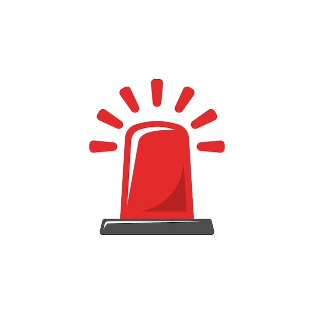 Emergency alarm icon in flat style Alert lamp vector illustration on isolated background Police urgency sign business concept