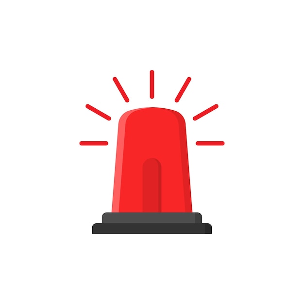 Emergency alarm icon in flat style Alert lamp vector illustration on isolated background Police urgency sign business concept