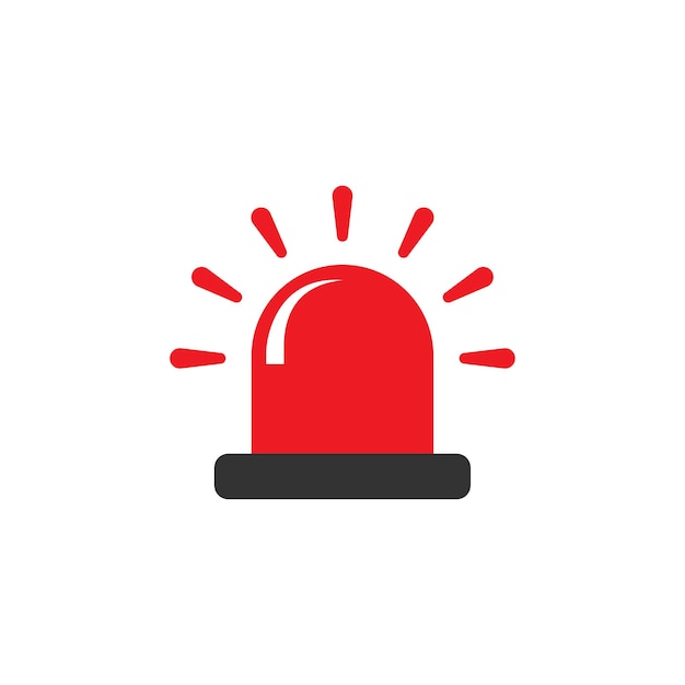 Emergency alarm icon in flat style Alert lamp vector illustration on isolated background Police urgency sign business concept