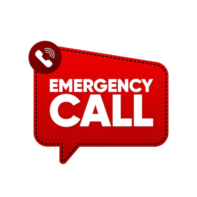 Emergency Call label SOS emergency call 911 calling Hotline concept Vector Illustration