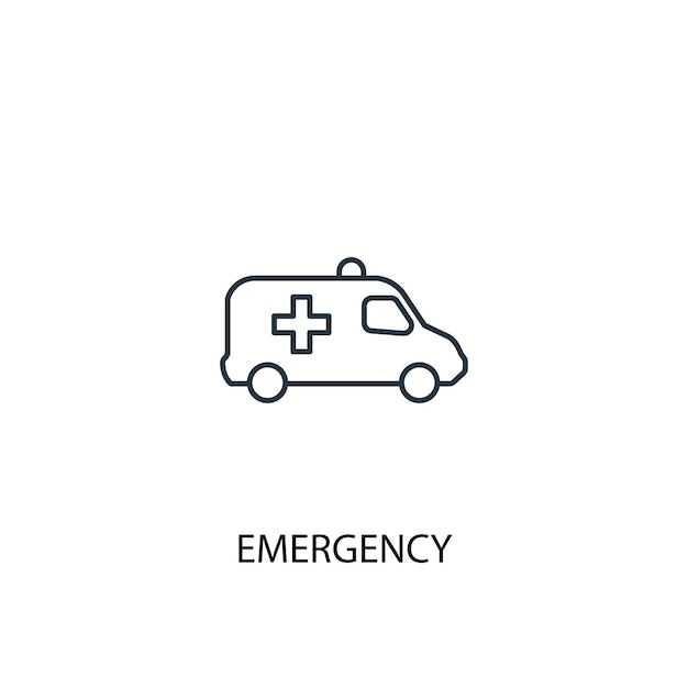 Emergency concept line icon. Simple element illustration. Emergency concept outline symbol design. Can be used for web and mobile UI/UX