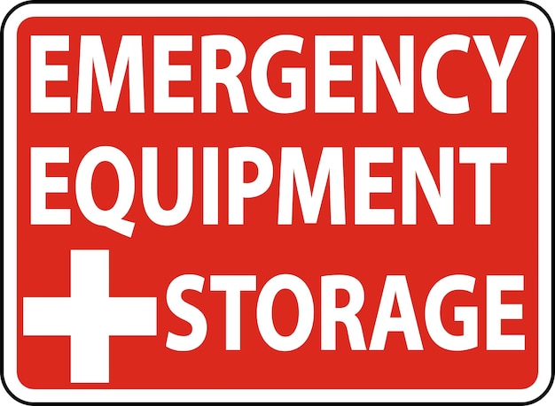 Vector emergency equipment sign on white background