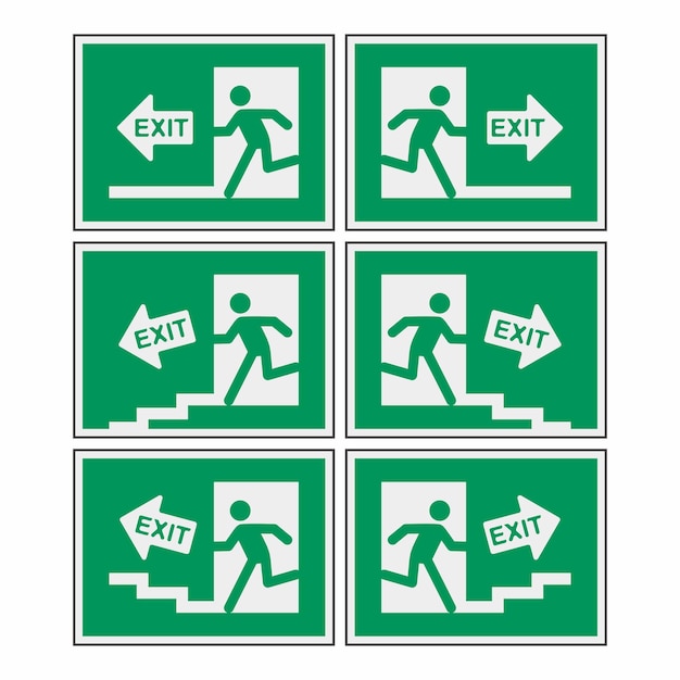 Emergency exit sign set