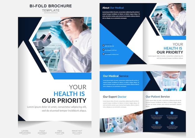 Emergency medical services creative medical bifold brochure design template