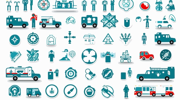 Emergency Service Pictograph with Bonus Design Elements