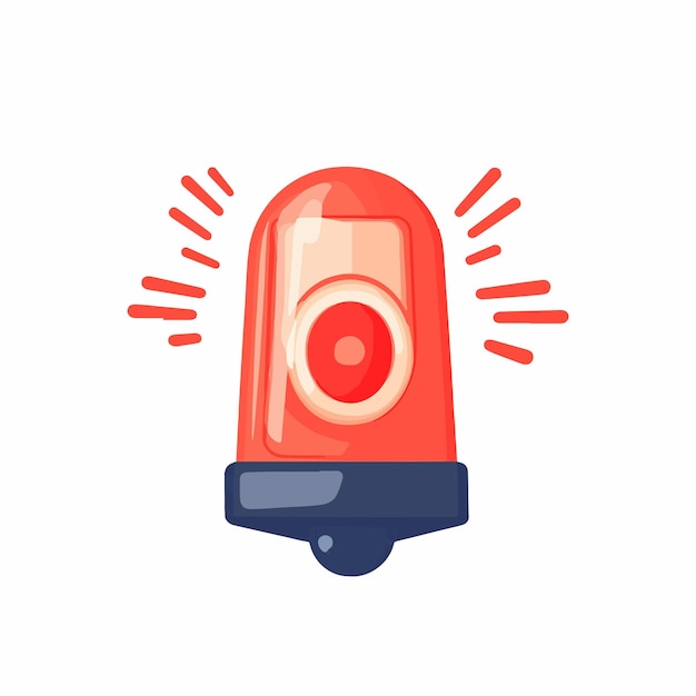 Vector emergency siren flat style police alarm icon