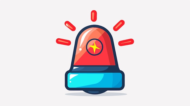 Vector emergency siren icon in comic style for police alerts