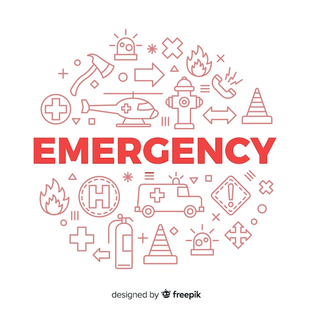 Emergency word concept background