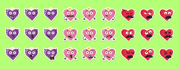 Emoji emoticon heart love expression illustration sticker