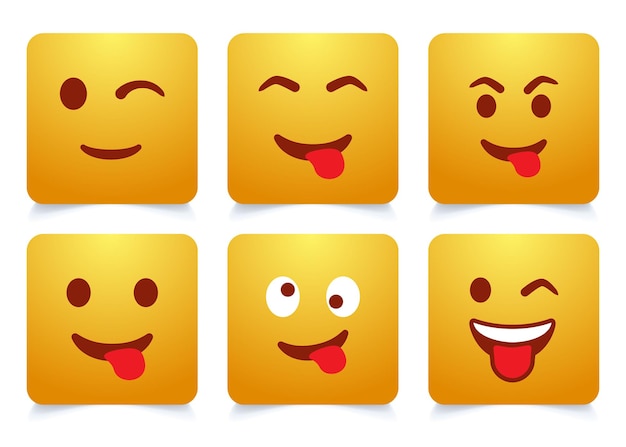 Emoji face emotion emoji's vector cartoon emoji's set emoticons reaction for social media