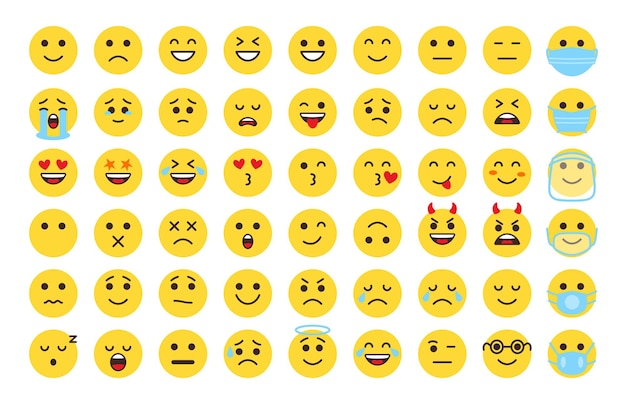 Emoji face icon set