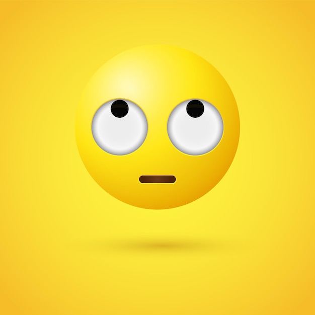 emoji Face with Rolling Eyes or 3d emoticon looking up