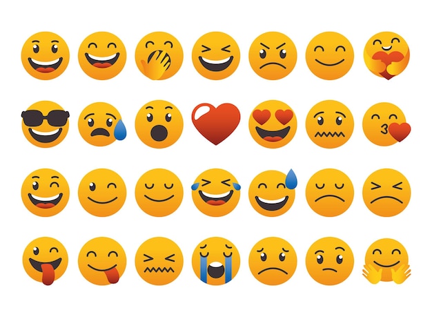 Emoji faces collection set