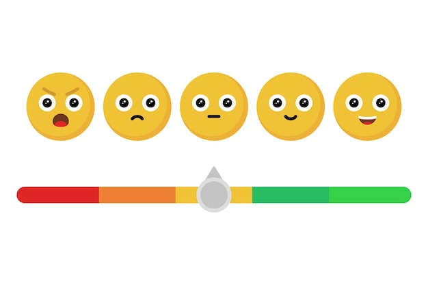 Vector emoji feedback slider