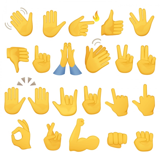 Emoji gestures hand icons