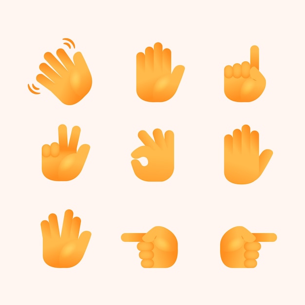 Emoji hands element set