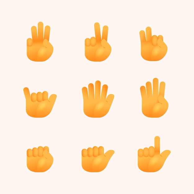 Emoji hands element set