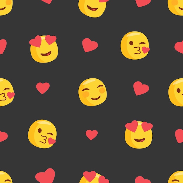 Emoji in love pattern